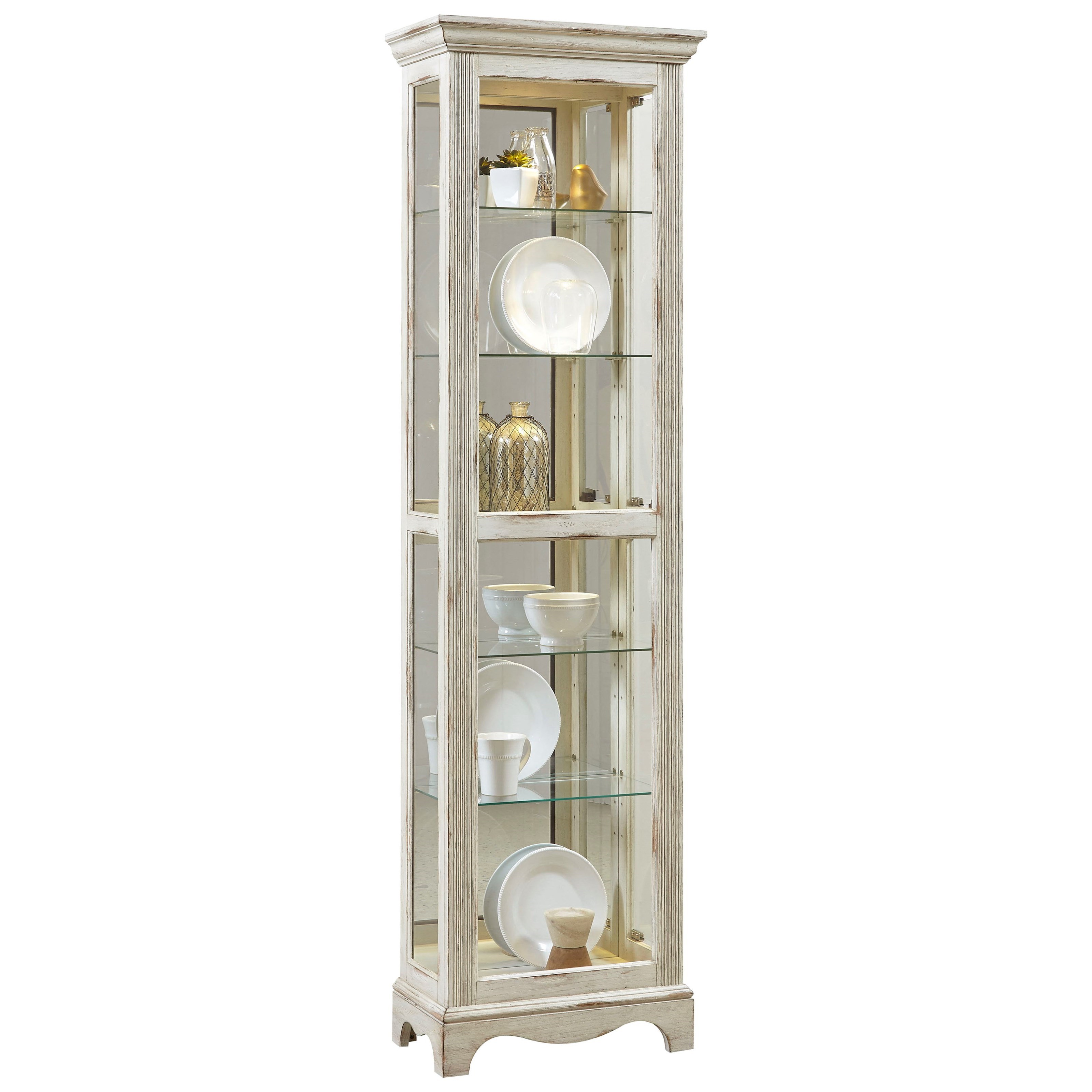 White cheap corner curio